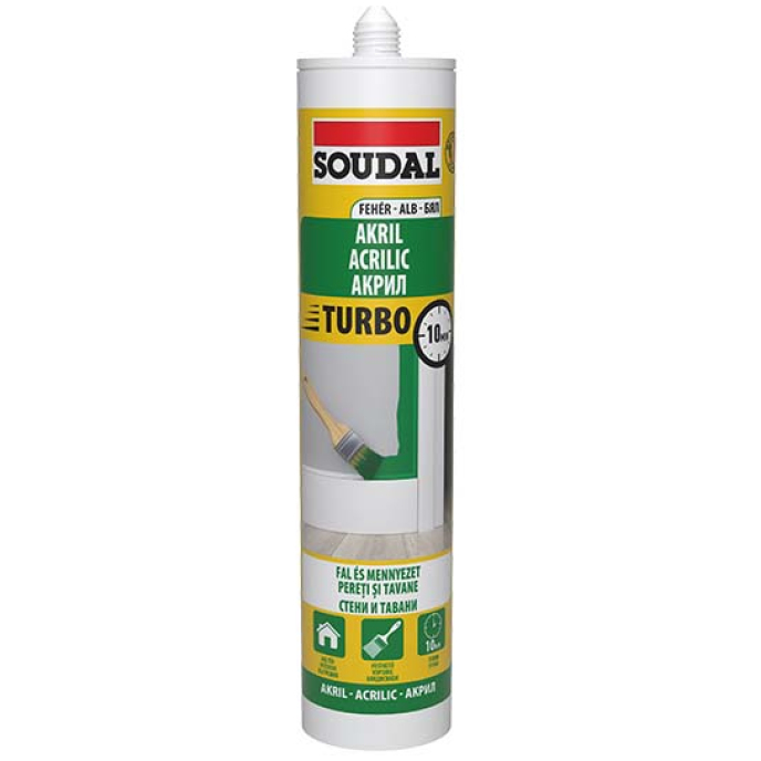 SOUDAL AKRILNI KIT TURBO_BELA_280ml_12 k slika